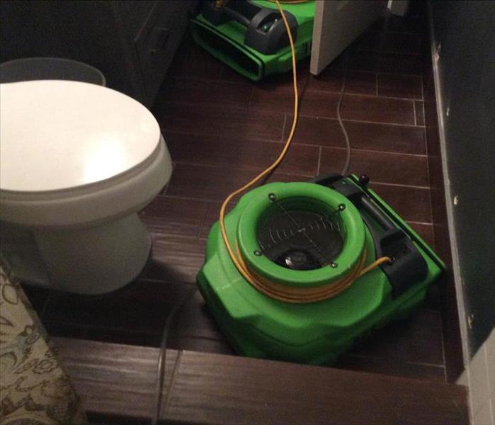 servpro equipment in bathroom